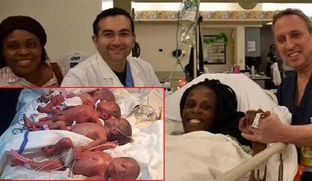 Genç kadın 9 bebek birden doğurdu